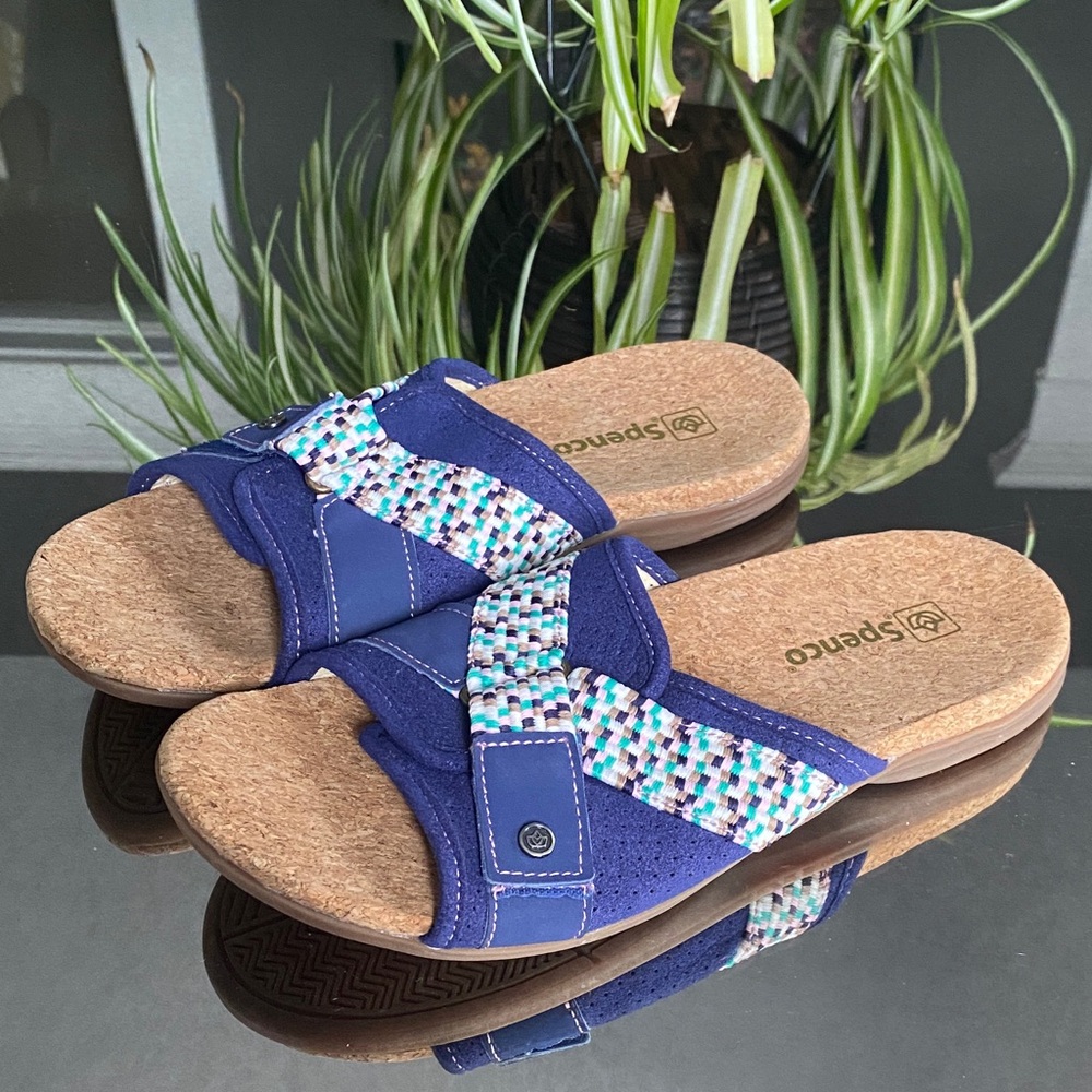 Sperry Navy Braided Strap Slide Sandals